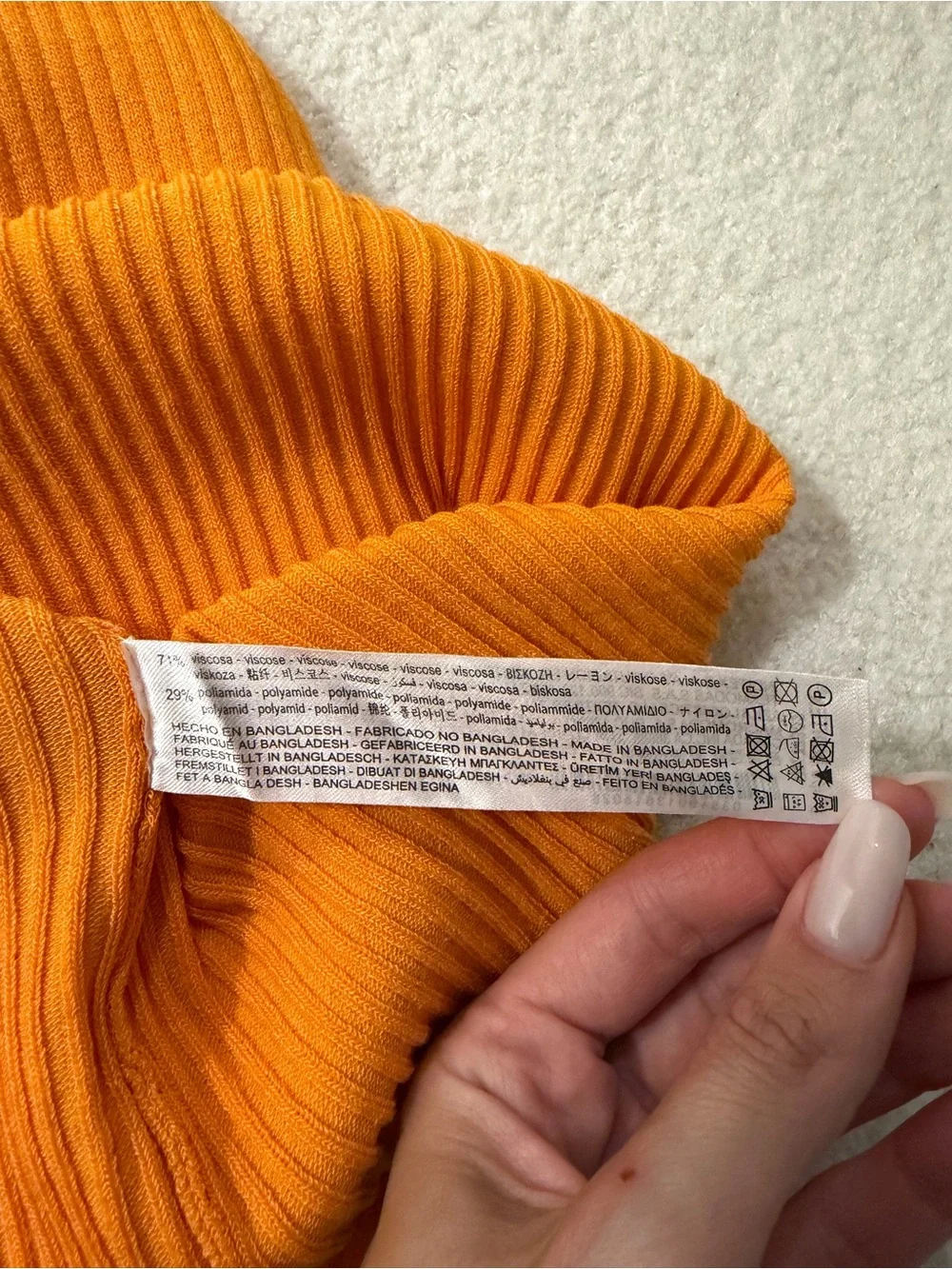 Zara Orange Ribbed Maxi Slip Dress - Sz M - Picture 5 of 5